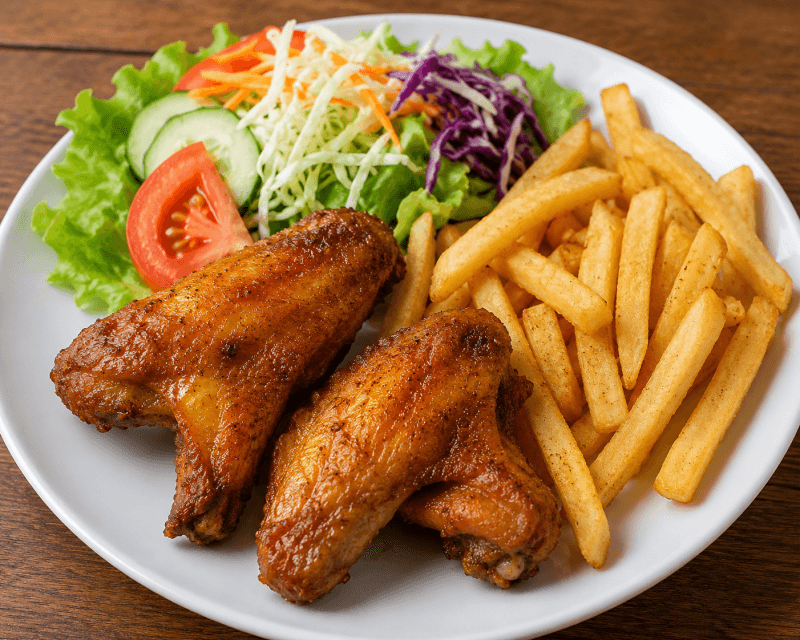 2 Orlean wings+Chips+ Salad+ Soda