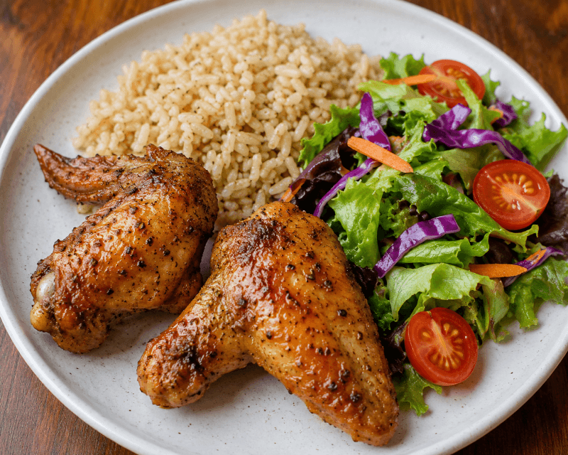 2 Orlean wings+Rice+ Salad+ Soda
