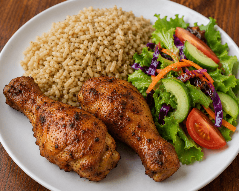 2 Drumsticks+ Rice+ Salad+Soda