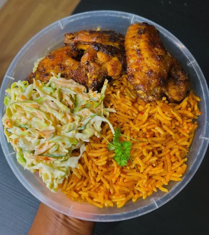 1 Orlean wing +Rice + soda + salad